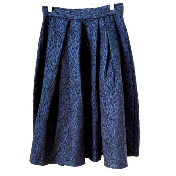 H&M Dresses & Skirts - New Deep Blue and Black Textured Evening Skirt in Midi Length 10